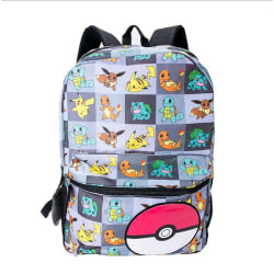 Pokemon Backpack Ryggsäck Skolväska Väska- Pokemon Go Pikachu grå