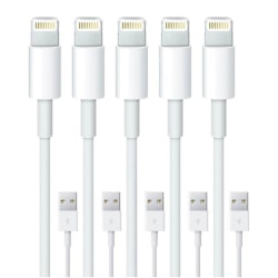 5-Pack 1M -Lightning laddare iPhone Xs/ Max/X/8/7/6/5SE/5S iOS12