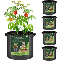 10 gallon växtpåsar med handtag 5-pack, tygkrukor Grow Bag 7 gallon