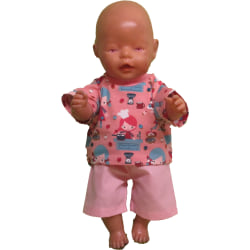 Shorts och t-shirt i rosa till Baby Born rosamönstrad