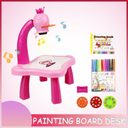 Pedagogiskt set med ritbord och projektor rosa