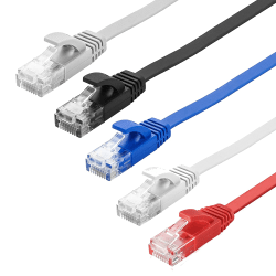 Nätverkskabel 10 meter U/UTP platt kabel 1 Gbit/s vit 10 m (10M platt)