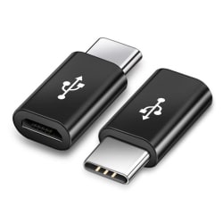 2 Pack Micro USB till USB-C adapter (Svart)