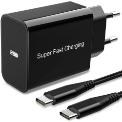 Sony Fast Charger, Type-C, Svart, med 1m CC kabel 1 meter