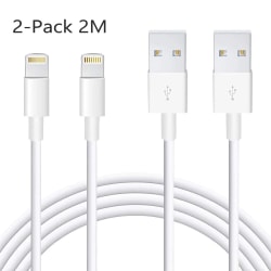 (2-pack) 2M laddare iPhone 14/13/12/11/Xs/Max/X/8/7/6 (2-PACK) 2 meter