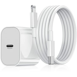 iPhone laddare Apple 11/12/13 USB-C strömadapter 20W + 2m Kabel 2 meter