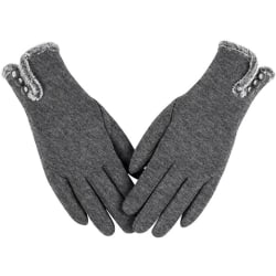 Varma vinterhandskar för kvinnor med känslig pekskärm SMS Fingers Fleecefodrade vindtäta handskar (grå)