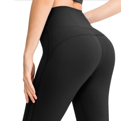 Träningsleggings för kvinnor - Yogatighta byxor med hög midja - Svarta
