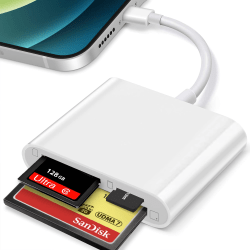 Kortläsare för iPhone, USB kameraadapter 4 i 1 USB hona