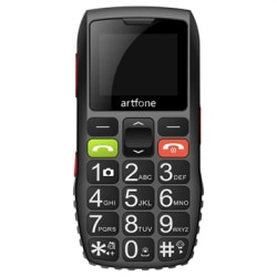 Artfone C1 Mobiltelefon för Äldre med SOS - Dual SIM -... Svart