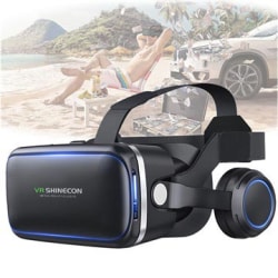 Shinecon 6 Generation G04E 3D VR Headset med Hörlurar Svart