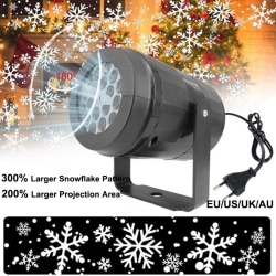 LED Christmas Snowflake Projector Snowfall Lamp Fairy Lights black EU Plug