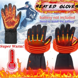 Vattentäta uppvärmda handskar Batteridrivna motorcykelhandskar black