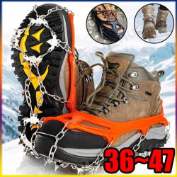 36 ~ 47 Ice Snow Crampons Anti-Slip Climb Gripper Shoe Covers Orange M(36-40)
