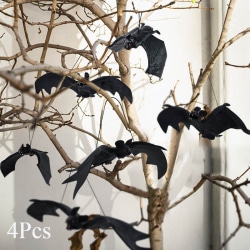 Fake Bat Halloween hängande dekor Spökhus rekvisita prydnad 4Pcs-30cm