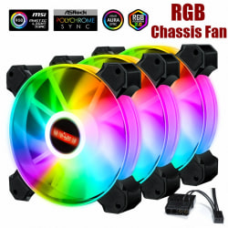 RGB chassifläkt 12 cm stationär dator Dämpad RGB kylfläkt White 1pcs