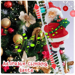 Animerad Jingle Santa Claus Klättringsstege Juldekoration A
