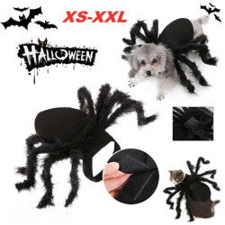 Halloween Pet Black Spider Costume Spider Cosplay Kläder S(75CM)