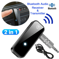 Bluetooth -ljudmottagarsändare 2 IN 1 Bluetooth -adapter black