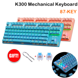 K300 Mekaniskt tangentbord Wired Green Axis Gaming Desktop 87-tangent pink
