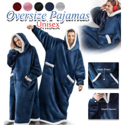 Wearable Blanket Hoodie Oversized Blanket Sweatshirt Pyjamas Gray-long