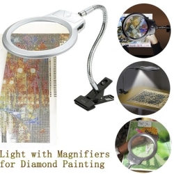 Stor lins upplyst LED-lampa Top Skrivbordsförstoringsglas förstoringsglas 1Pcs