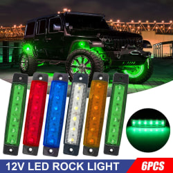 6st bil LED-sidoljus vattentäta underglöd neonljus Green 12V