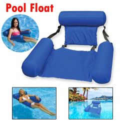 Simbassäng Float Chair Folding Swimming Ring Air Madrass blue