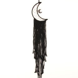 Moon Dream Catcher Gobeläng sovrumsväggdekoration, flickrumsdekoration (svart)