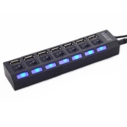 7-portars USB Hub LED USB Hi-Speed 480 Mbps Adapter