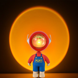Bärbara solnedgångsljus, projektionsljus, atmosfärsljus, led astronautljus roterar 360 grader (röd)