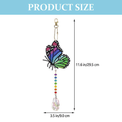 1 par Diamond Drawing Suncatcher DIY Butterfly-form hängande hängande prydnad As Shown 29.5X9CM