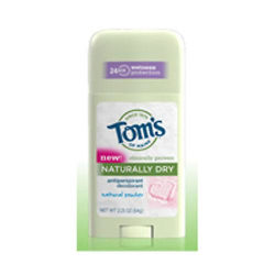 Tom's Of Maine Naturally Dry Womens Antiperspirant Stick Deodorant-Natural Powder, 2,25 oz (förpackning med 1)