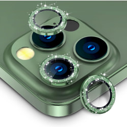 Grönt glitter bakkameraskydd kompatibelt med iPhone 13 Pro och iPhone 13 Pro Max, [aluminiumlegering], full täckning och 9H hårdhet kameralins Pr