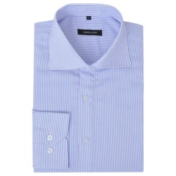 Kostymskjorta för män storlek S ljusblå- och vitrandig Blå