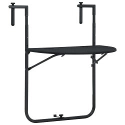 Balkongbord svart 60x64x83,5 cm plast konstrotting Svart