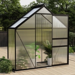 Växthus antracit aluminium 1,33 m² Antracit