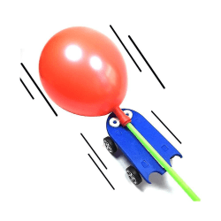 Gör-det-själv-ballongdrivna bil Fordonsvetenskapsexperiment Pedagogisk leksak för studenter