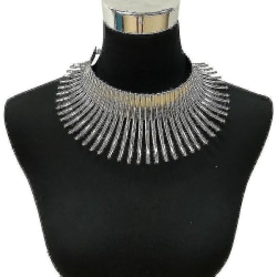 Halsband, Statement Metal Geometric Collar Halsband (4620silver)
