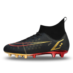 Fotbollsskor för män Fotbollsskor med hög ankel för vuxna Grästräning Sport Skor Sneakers Yj209 Black 38