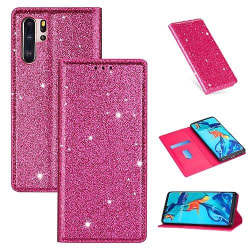 För Huawei P30 Pro Ultrathin Glitter Magnetic Horizontal Flip Phone case Rose Red