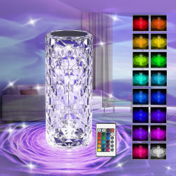Dimbar kristall bordslampa 16 färger rgb fjärrkontroll laddningsbar bordslampa USB laddningsport alla hjärtans dag kristall lampa för livet