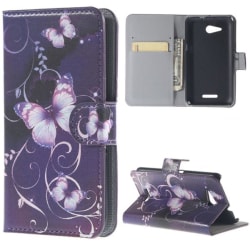 Plånboksfodral Sony Xperia E4g – Lila med Fjärilar