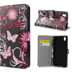 Plånboksfodral Sony Xperia L1 - Svart med Fjärilar
