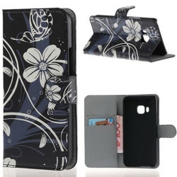 Plånboksfodral HTC One (M9) - Svart med Blommor
