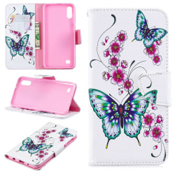 Plånboksfodral Samsung Galaxy A10 - Fjärilar och Blommor