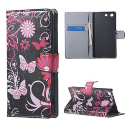Plånboksfodral Sony Xperia M5 - Svart med Fjärilar