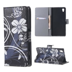 Plånboksfodral Sony Xperia Z5 – Svart med Blommor