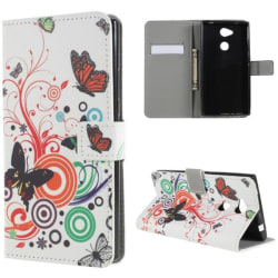 Plånboksfodral Sony Xperia L2 - Vit med Fjärilar