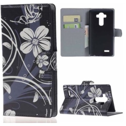 Plånboksfodral LG G4 – Svart med Blommor